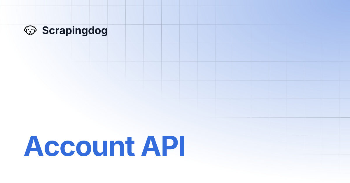 Account api scrapingdog